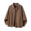 New Autumn Plaid Neck Jacket for Men Casual Embroidered Long-sleeved Jacket