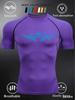 Men's Compression Shirt Quick Dry Neon Green Gym T-Shirt Blue Tribal Eyes Print Workout Sportswear