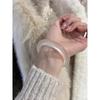Natural Ice Chalcedony & White Moonlight Agate Bracelet - Birthday Gift Lychee Jelly Agate Bracelet