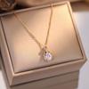 US Local Stock Luxury Gold Zircon Necklace Trendy Diamond Collarbone Classic Water Drop Pendant Stainless Steel Chain 18K