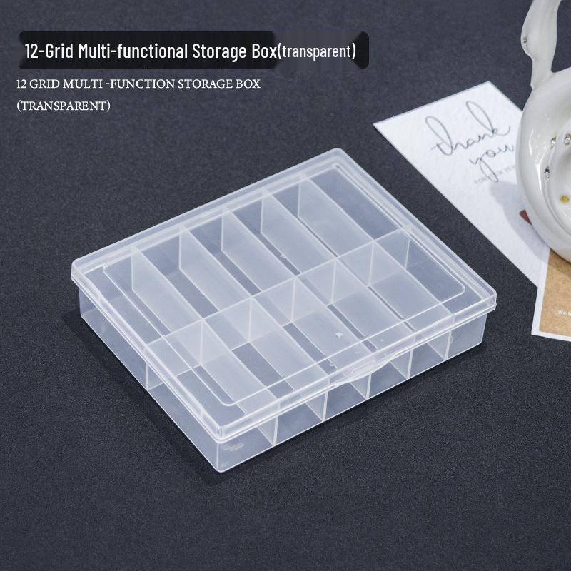 Transparent 12-Grid Removable Nail Art Storage Box