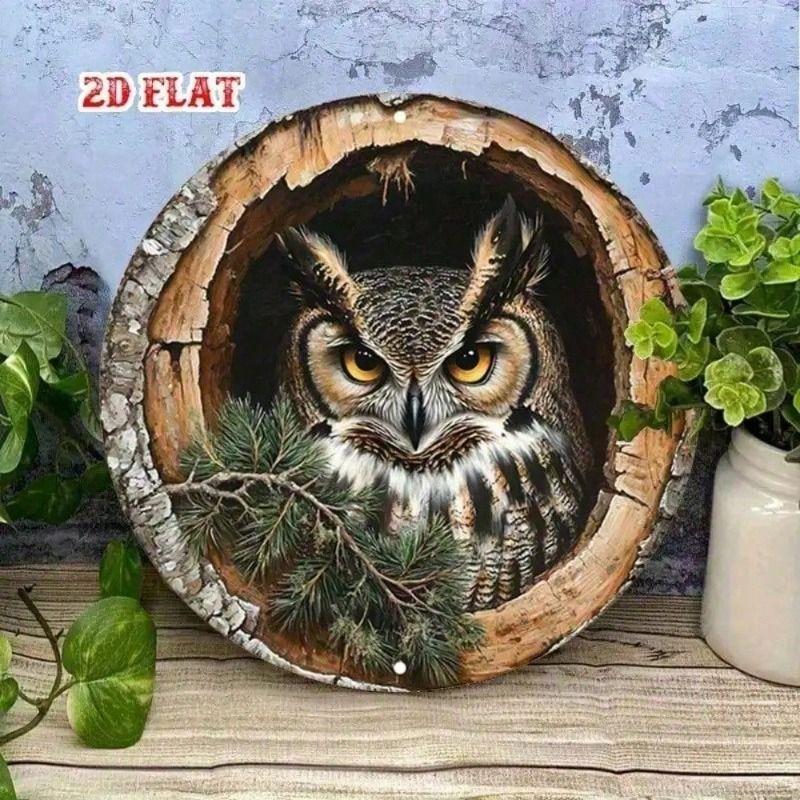 Boho Vintage Metall Eule Wandkunst Innen Außen Dekoration