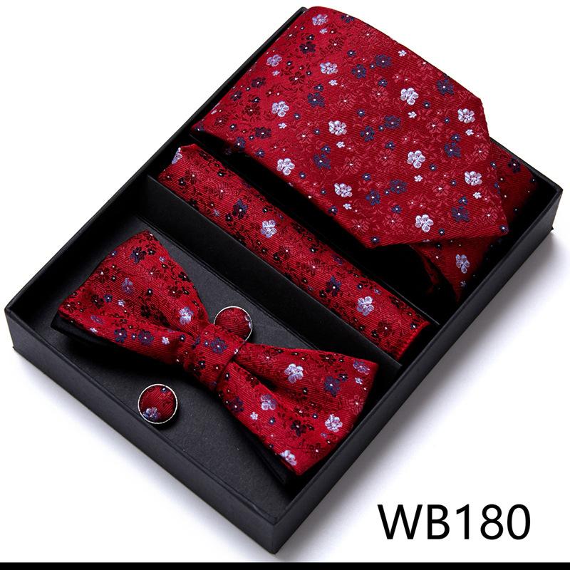 Conjunto de Corbata y Pajarita para Hombre Caja de Regalo Conjunto de 6 Piezas Corbata de Grupo Vestido de Negocios Corbata de Boda