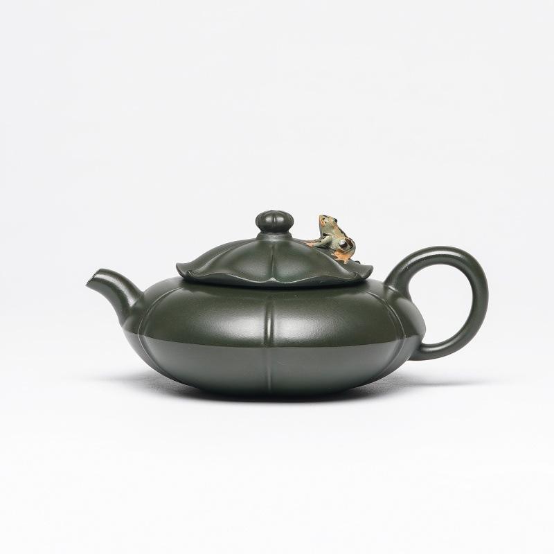 

210ml Aesthetic Yixing Purple Clay Teapots Handmade Frog Pot Raw Ore Green Mud Tea Maker Kettle With Filter Zisha Tea Set Gift
