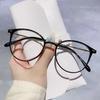 Myopia Glasses Retro Flat Glasses Black Frame Anti-blue Glasses