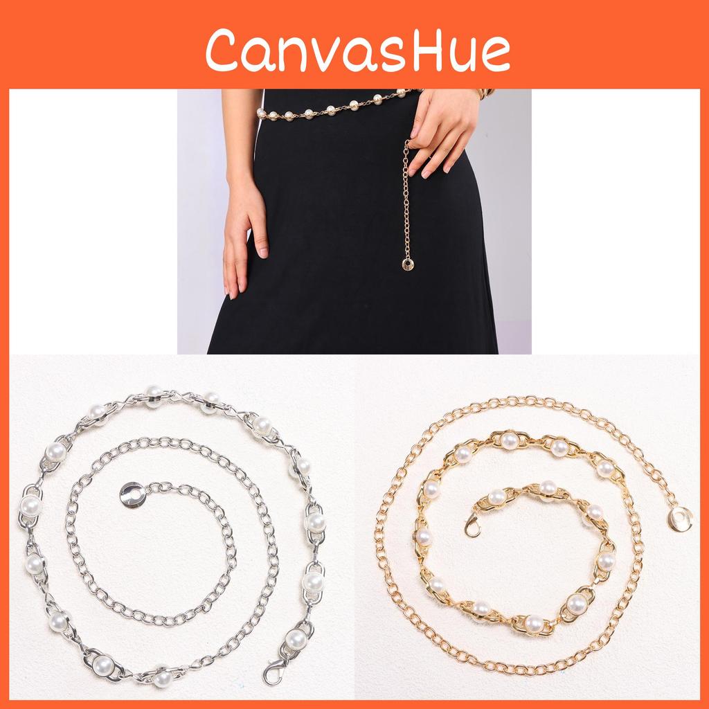 Elegant Pearl Waist Chain For Women Men Metallic Body Jewelry Summer Fashion Accessory