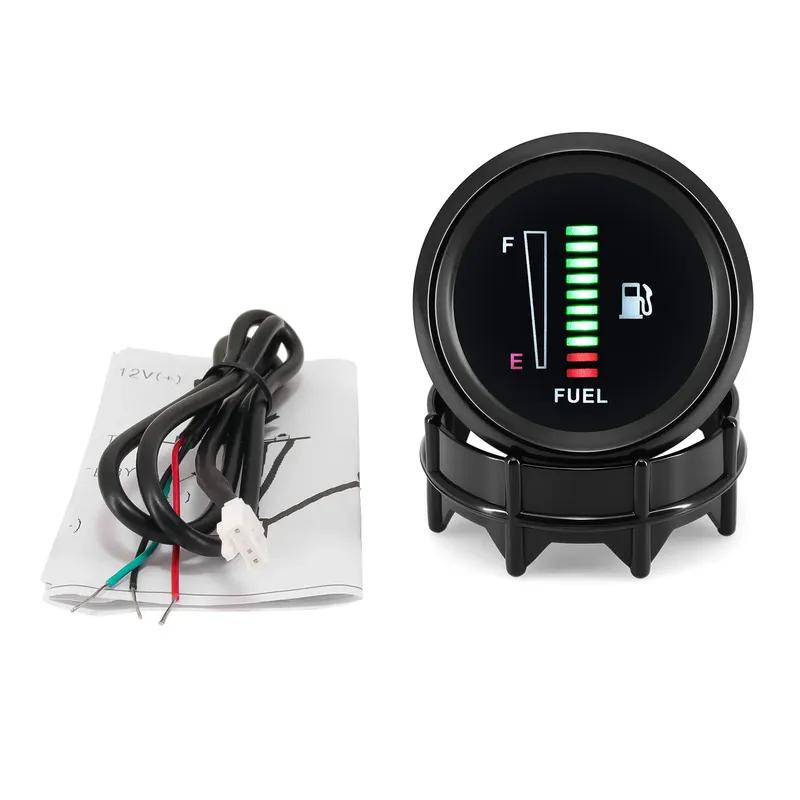 10 LED Car Boat Fuel Level Meter For 240-33ohm Fuel Level Sensor 52mm Ultra Thin Auto Benzine Meter Universal Oil Gauge 12V