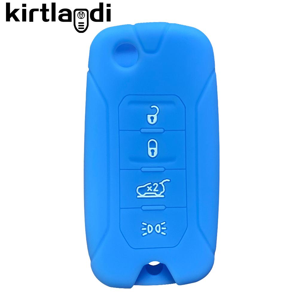 Key Holder Silicone Key Case Cover for Jeep Renegade Compass 2016 2019 2020 2021 2/3/4 Button Remote Fob Protection Flip Folding