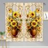 2pcs 3D Beautiful Vase Lotus Flower Digital Printed Curtain Living Room Curtains  Grommet Top Curtains Living Room Office Home