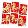 Pack of 6 Cartoon Horse Designs Red Envelopes Chinese Zodiac 2026 Year of Horse Paper Money Holder Envelopes