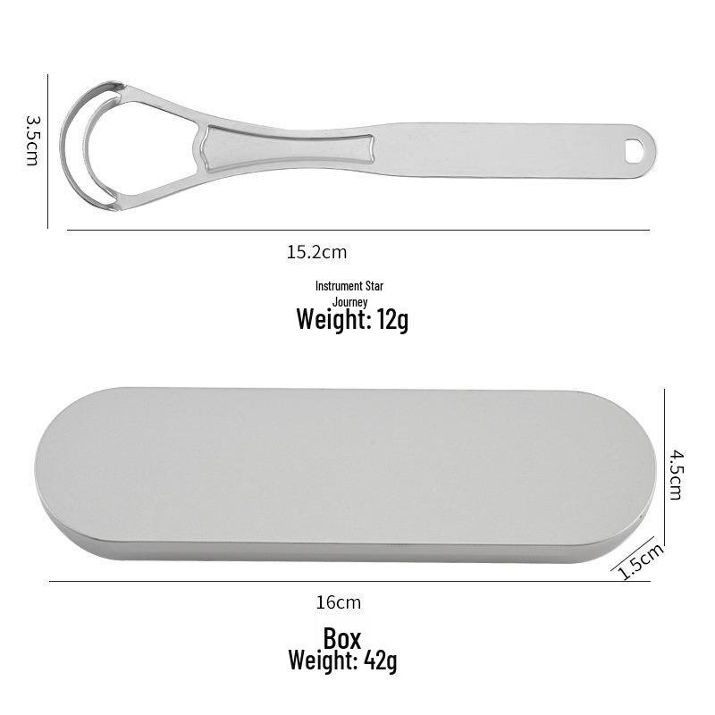 Zhou Stainless Steel Tongue Scraper & Cleaner - Reduce Bad Breath, Wash & Scrape Tongue.