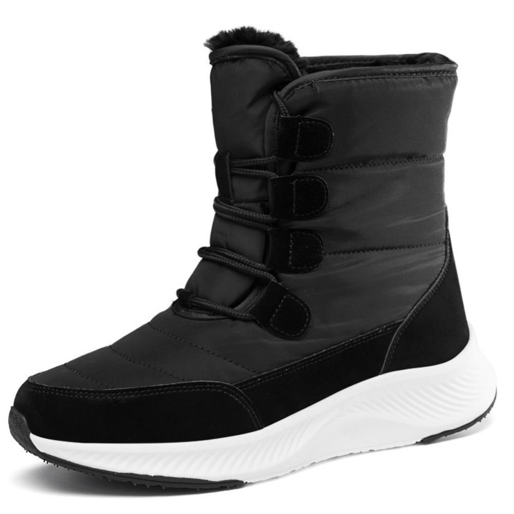 Mid Tube Front Zipper Cold Resistant and Warm Cotton Boots and Shoes