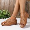 Summer New Wedge Slippers Women's 2025 Plus Size Platform Cutout Sandals