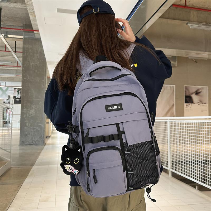 Fashion Backpack for Men & Women – Large Capacity School Bag with Multiple Pockets & Water Bottle Holder – Perfect for Daily Use