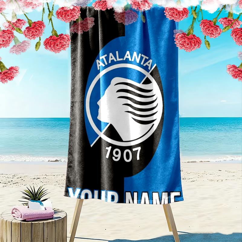 Custom Name Atalanta BC Print Beach Towel, Large Soft Quick Dry Towel for Beach Camping Swimming