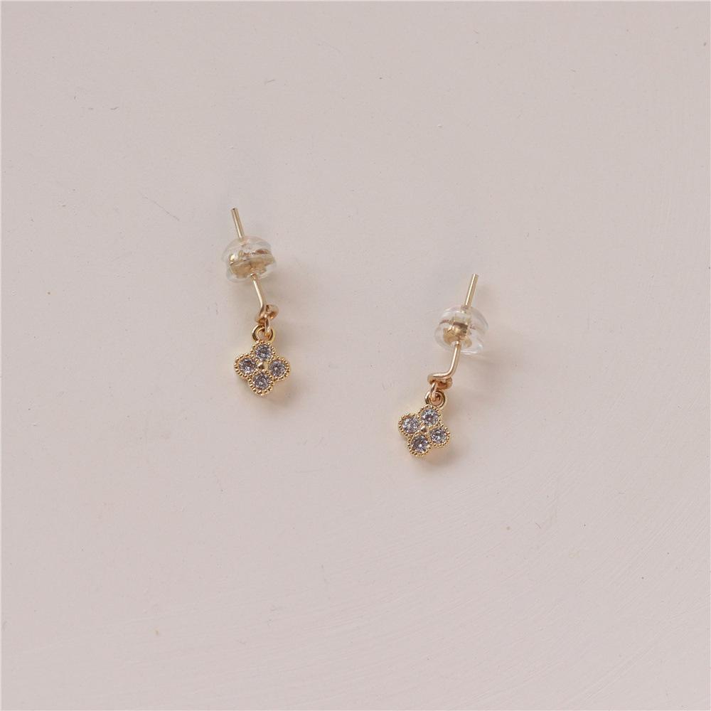 

Литературная Роскошь S925 Стерлинговое Серебро Позолоченные Серьги-пусеты Четырехлистный Клевер для Женщин 925 Silver