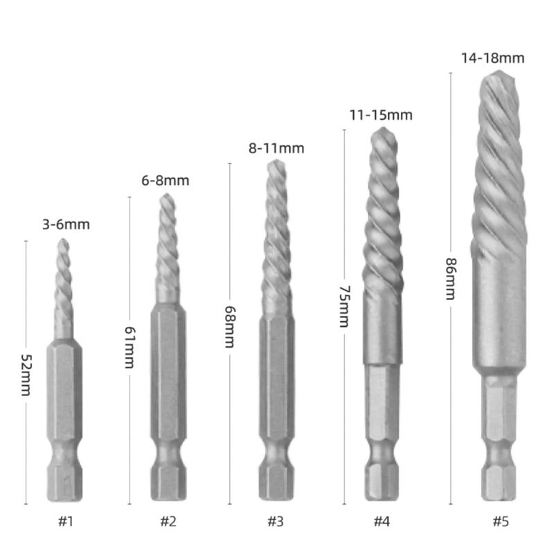 Professional 11Pcs Damaged Screw Extractor Kit Carbon Steel Drill Bit Set Rusted Bolt Removal Tool With Hexagonal Shank Design