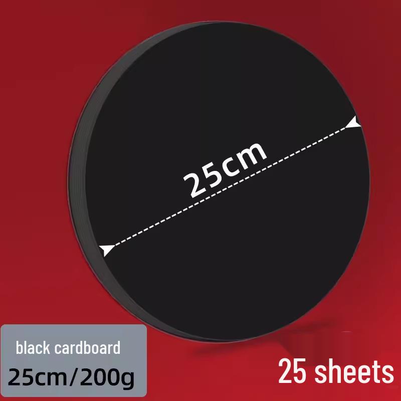 Double-Sided Black & White Round Kraft Drawing Paper.