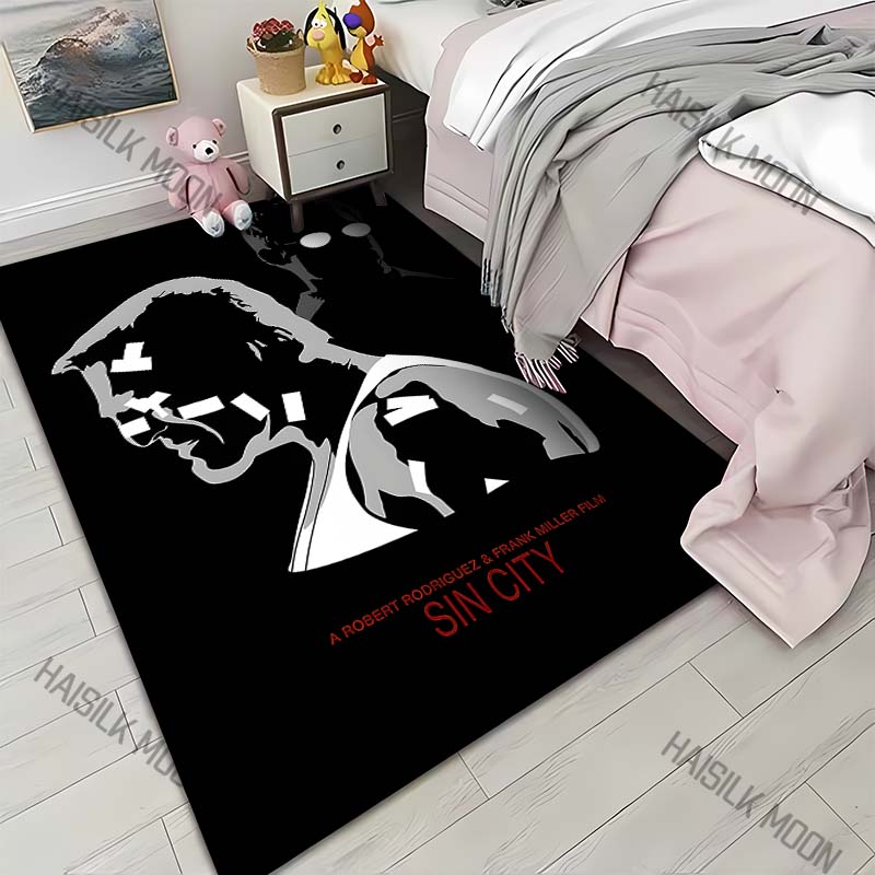 

1PC Black and white silhouette poster Carpet for Living Room Bedroom Sofa Home Decor Rus Non-slip Floor Mat Luxury Gift 40cm x 60cm