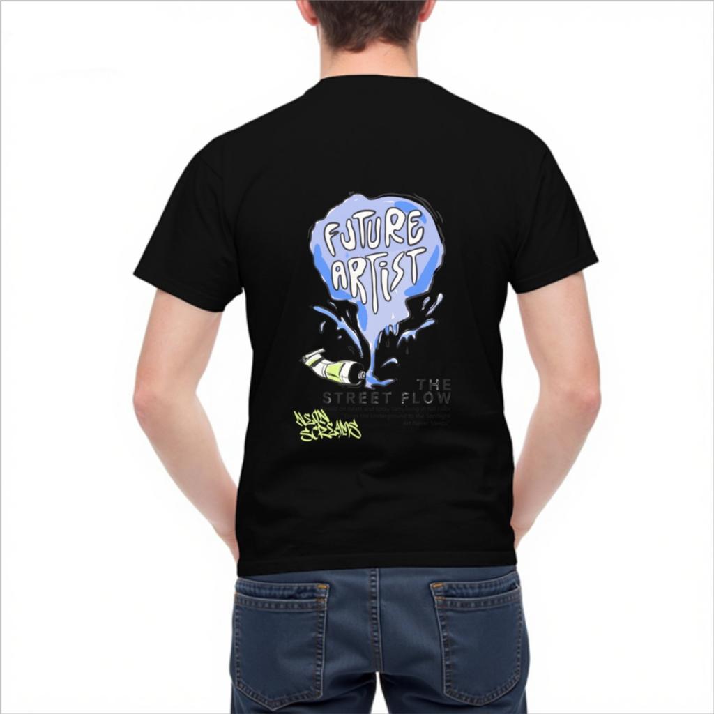 Future Artist Street Flow Graphic Tee Casual Men's Cotton T-Shirt