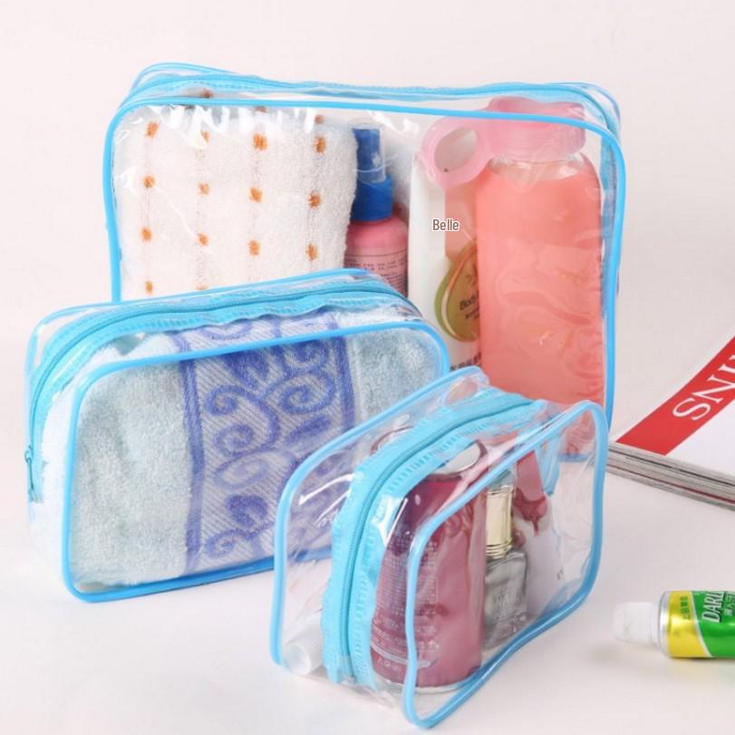 

Clear Waterproof Travel Toiletry Bag - Portable, Durable PVC Cosmetic Organizer Small