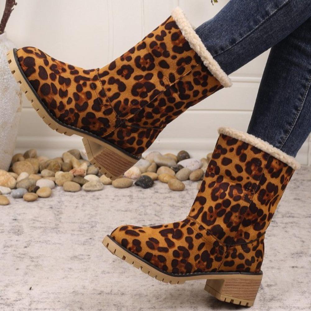 Fashion Women Snow Boots Winter Lightweight Comfortable Shoes Female Warm Thickened Fluff High Heels Ankle Boots Women Botas De Mujer