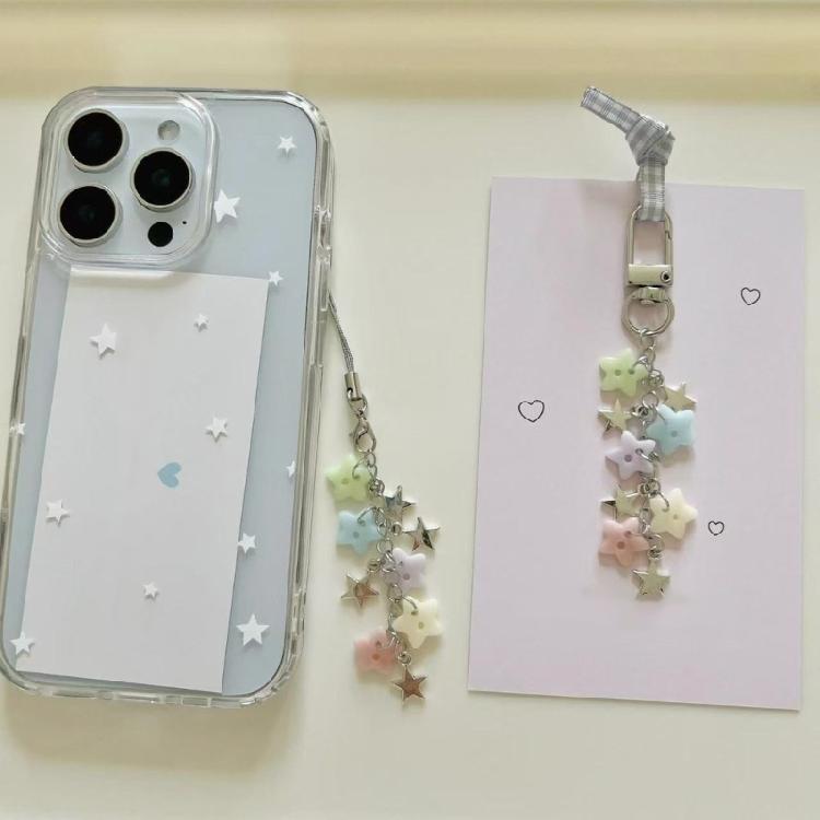 Fashionable Star Bead Keychain Bells Handmade Jewelry Accessory for Phone Keys Purse Stylish Gift