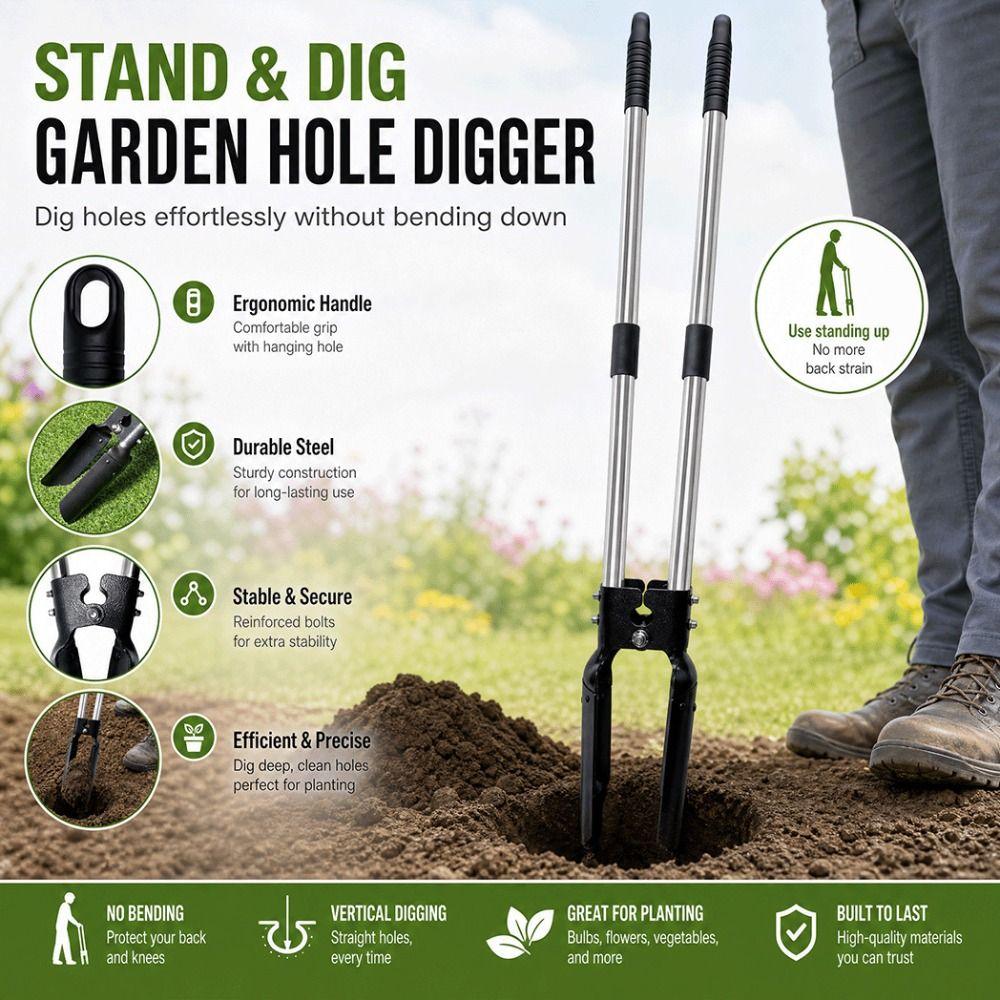 Long Handle Sod Plugger Tool Ergonomic Removable Digging Tool Manual Digging Tool Grass Repair