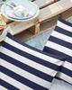 Navy Blue White Stripes Waterproof Pillow Cover Home Office Decoration Pillow Case Chair Sofa Cushion Cover