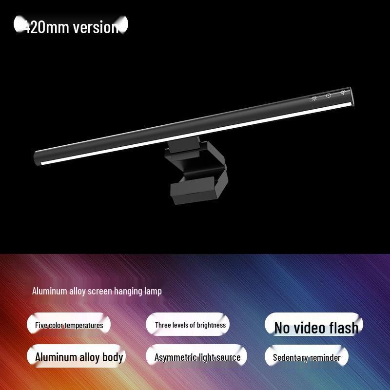 

Aluminum Alloy Asymmetric Desk Lamp with Monitor Light, Color Adjustment, Eye Protection, and Overtime Reminder 5W