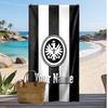 Asciugamano da Spiaggia Personalizzato Stampato Eintracht Frankfurt Logo Calcio Supporto Nome Personalizzato Testo Asciugamano Assorbente Per Sport Viaggio Regalo Speciale