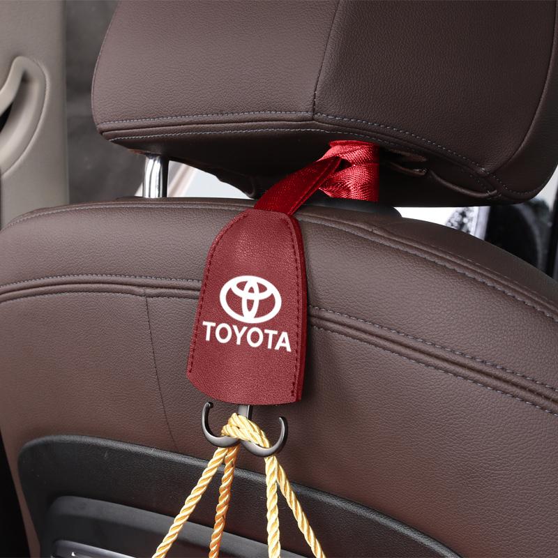 

1Pcs PU Leather Car Seat Back Hooks Universal Interior Accessories For Toyota TRD Gazoo Racing Prius Prado Avensis Verso Sienna
