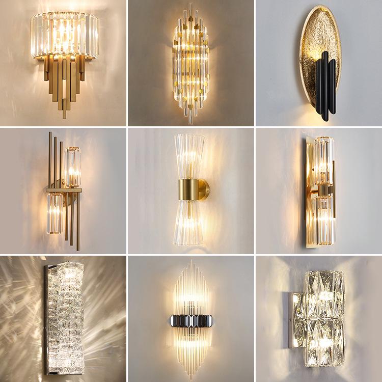 Elegant Crystal Wall Lamp: Minimalist Design for Bedrooms, Living Rooms, Stairs, and Hallways