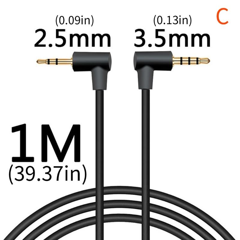L-förmiges Aux-Audiokabel von 2,5 mm auf 3,5 mm für platzsparende Nutzung mit klarem Klang und vergoldeten Steckern 20/50/100 cm