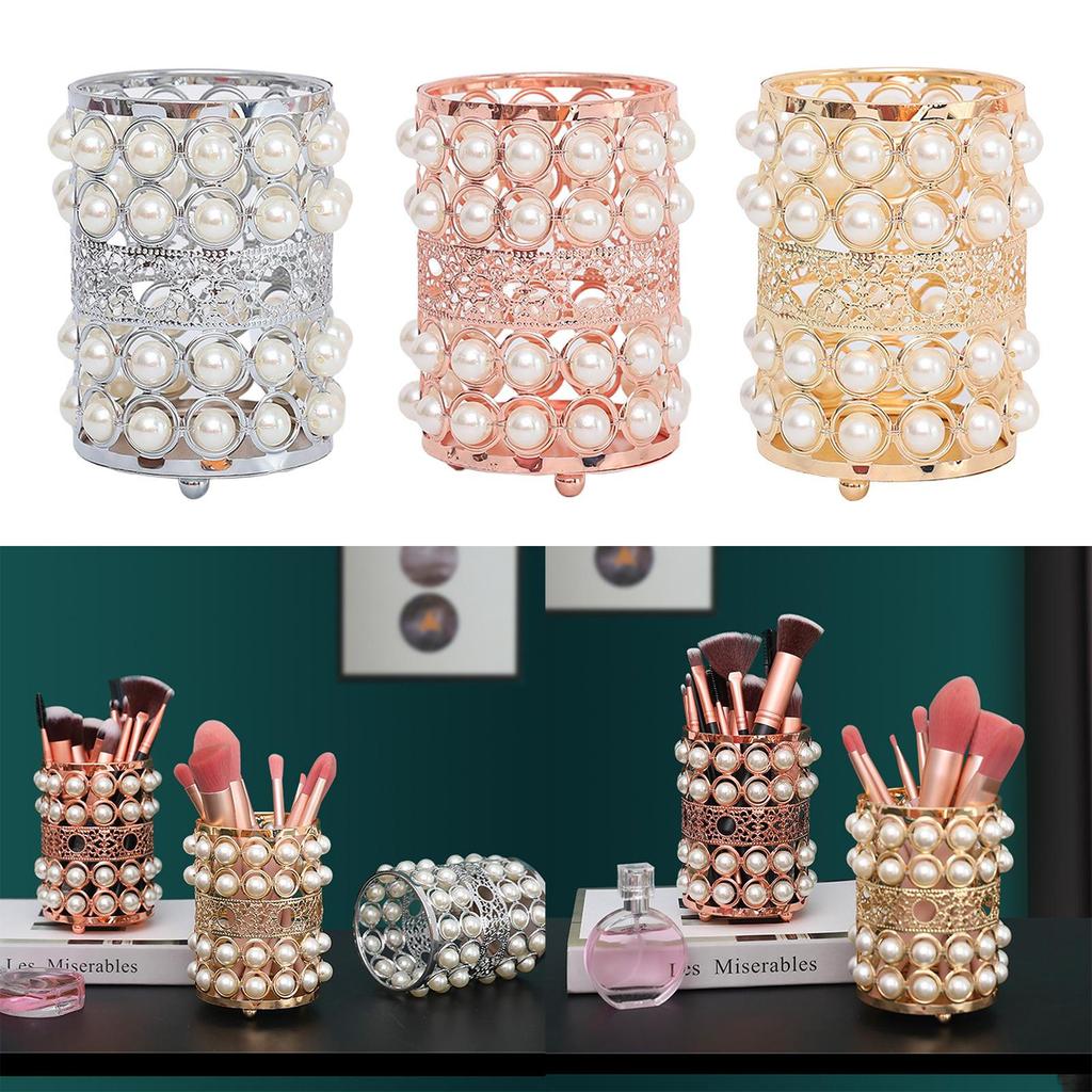 Brush Holder Makeup Cosmetic Organizer Decoration Desktop Pen Pencils for Women