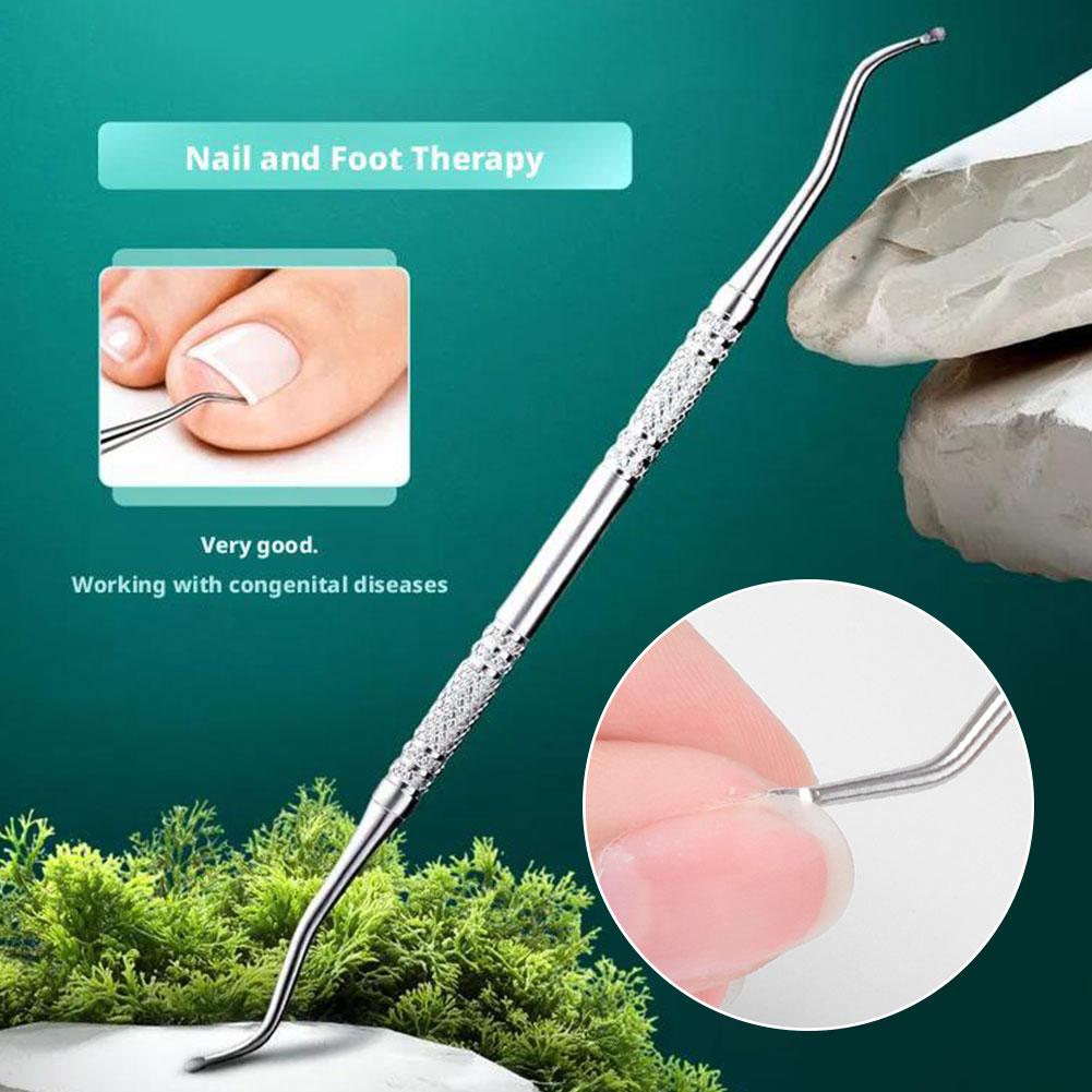 1pc Premium Double-Headed Nail Tool - Stainless Steel & Trimmer, Beveled Callus Remover Effortl S0V9