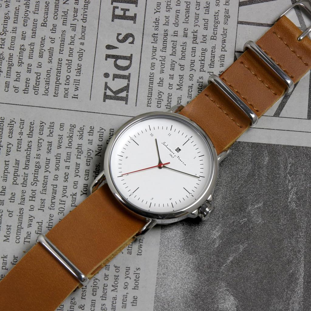 Watch Leather Belt Leather Watch Brand Popular Simple [Salvatore Mara] Men's Women's SM22104-SSWH