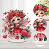 Acrylic Rose Elf Girl Table Top Diamond Painting Ornament Kits Desktop Diamond Art Kits 5D DIY Diamond Art Tabletop Decorations