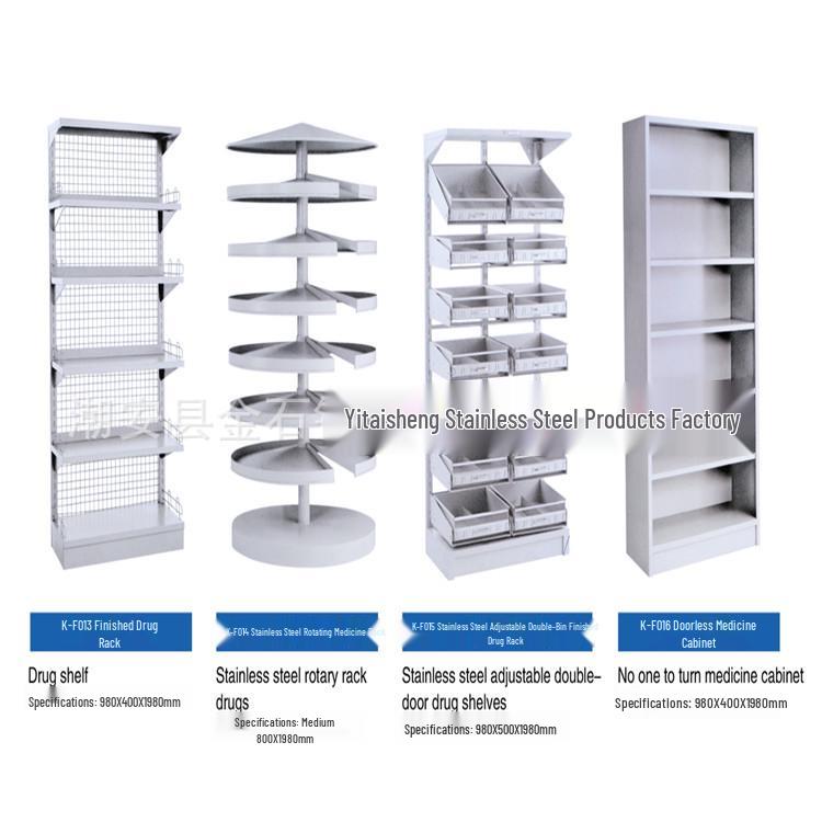 Shandong Stainless Steel Hospital Treatment Cabinet with Outward-Opening Four Doors and Shelves