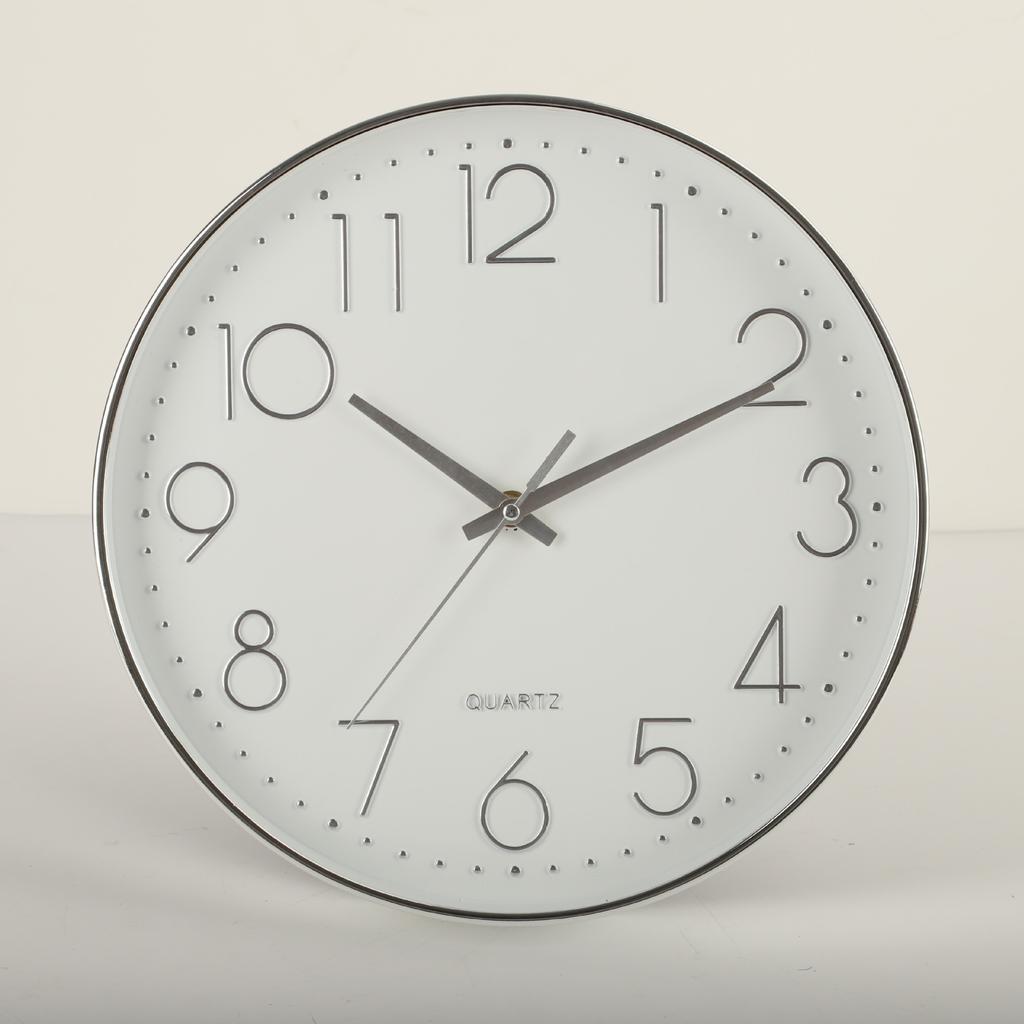 14 Zoll 35CM Kunststoff Leise Wanduhr, Kreative und Modische Wohnzimmer Dreidimensionale Zifferblatt Wanduhr