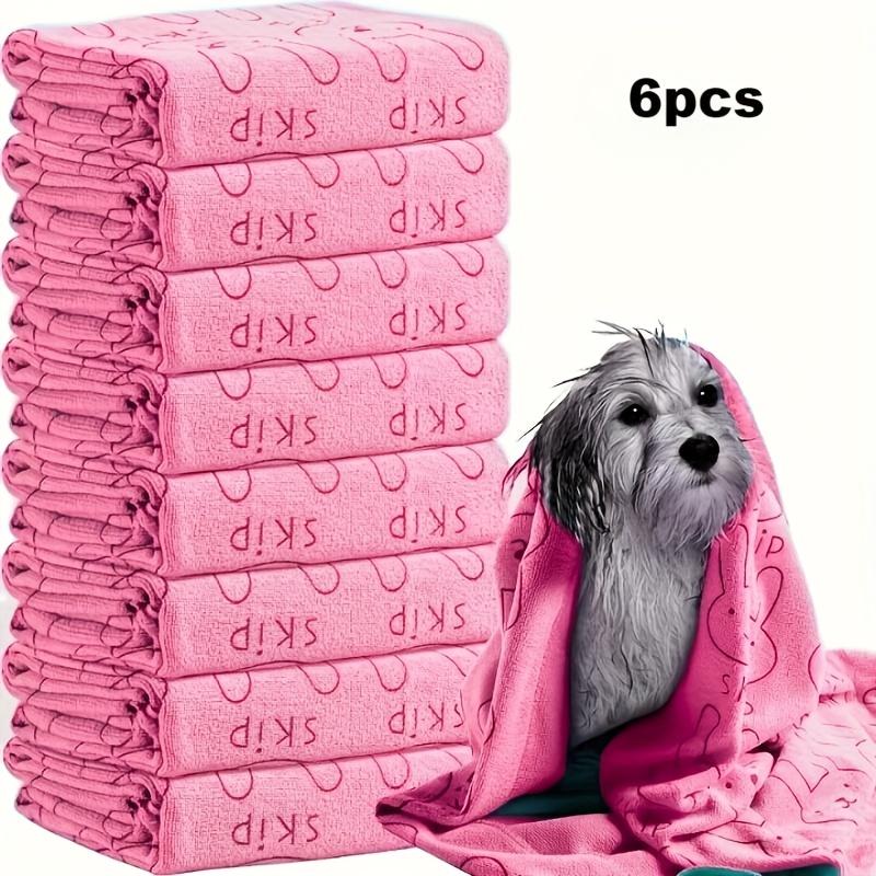 

Набор из 6 быстросохнущих полотенец из микрофибры для собак - Идеально для купания и груминга, Изготовлен из прочного полиэфирного волокна, Подходит для маленьких, средних розовый