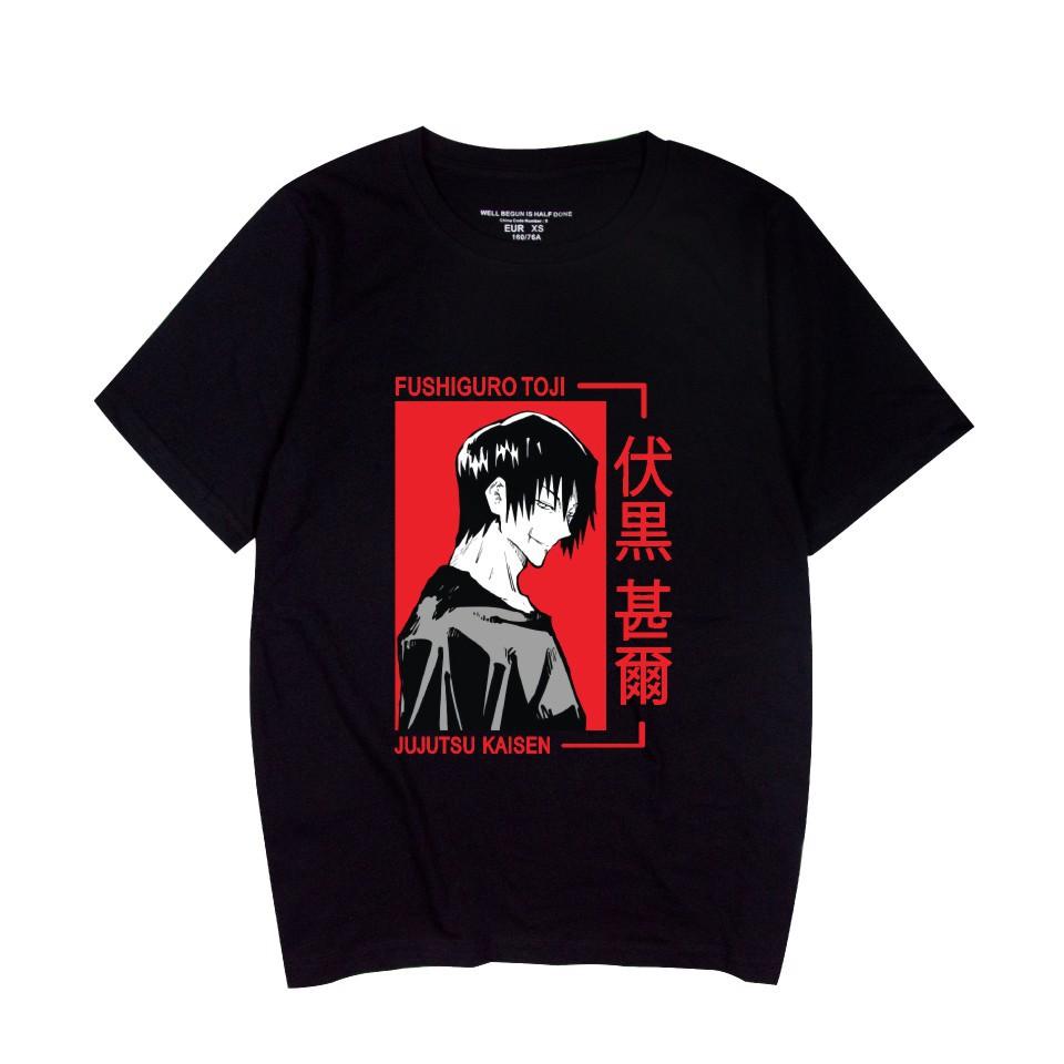 

Jujutsu Kaisen T-Shirt Cartoon Print Summer Clothing Oversized Short Sleeve Funny Casual Women Top XS чёрный