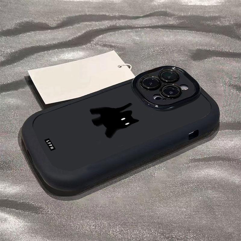 Stun Little Black Cat Suitable for Apple 15 Promax Mobile Phone Case Iphone13 Huawei Nova12 Glory Vivoop