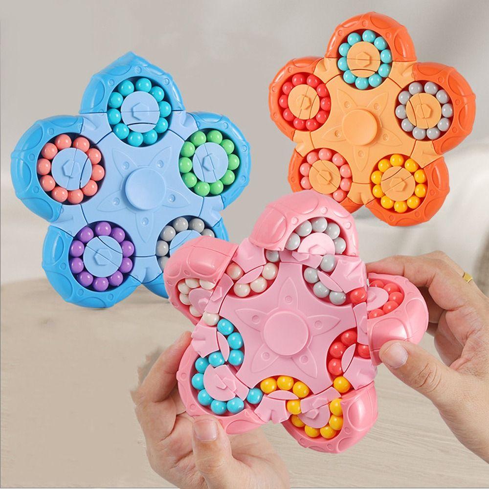 Ten-sided Rotation Spin Bead Puzzles Game 2 In 1 Fingertip Cube Toys   Decompression Toy
