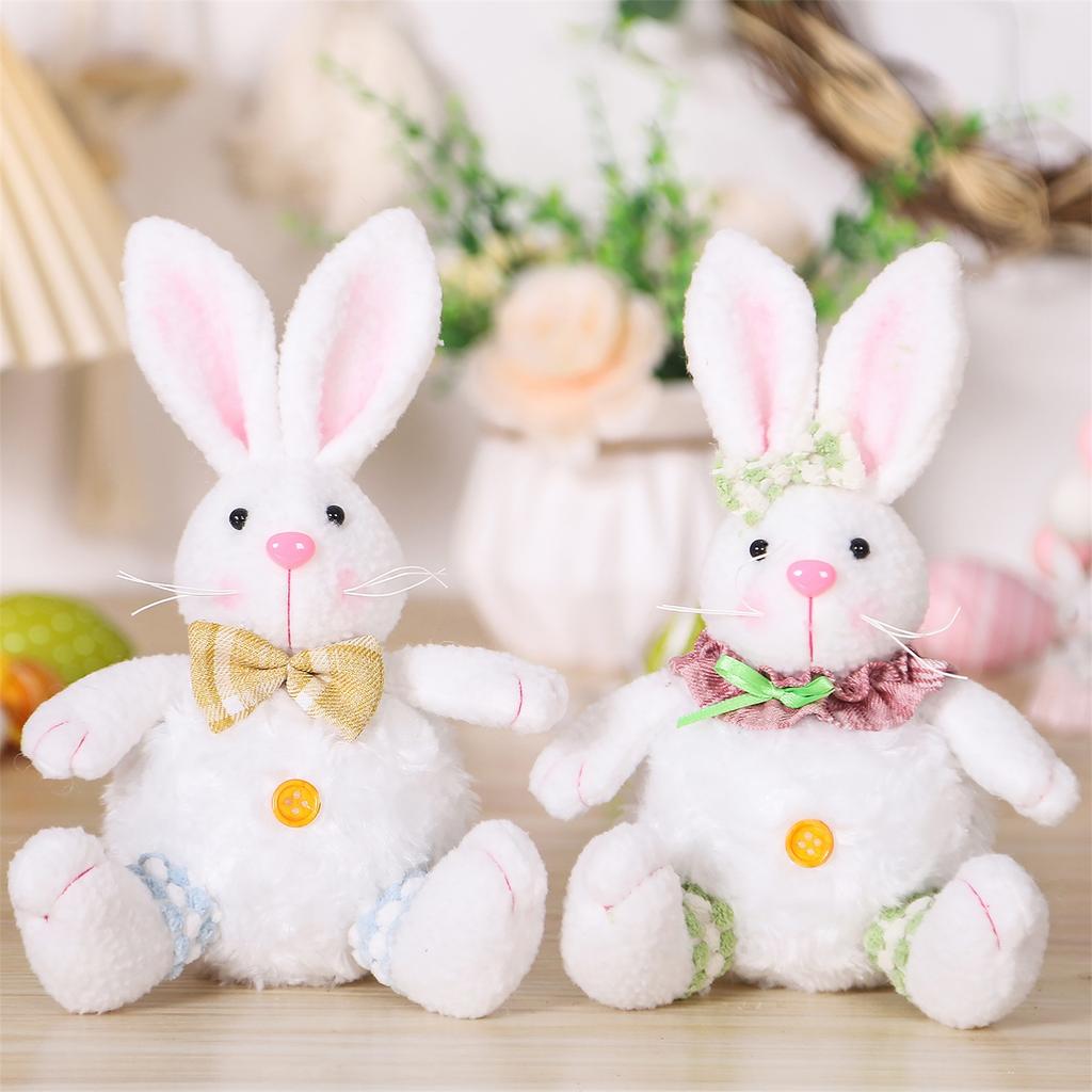 Easter Decorative Plush Sitting Bunny Doll, Easter Bunny Figurine, Ornament, Pendant