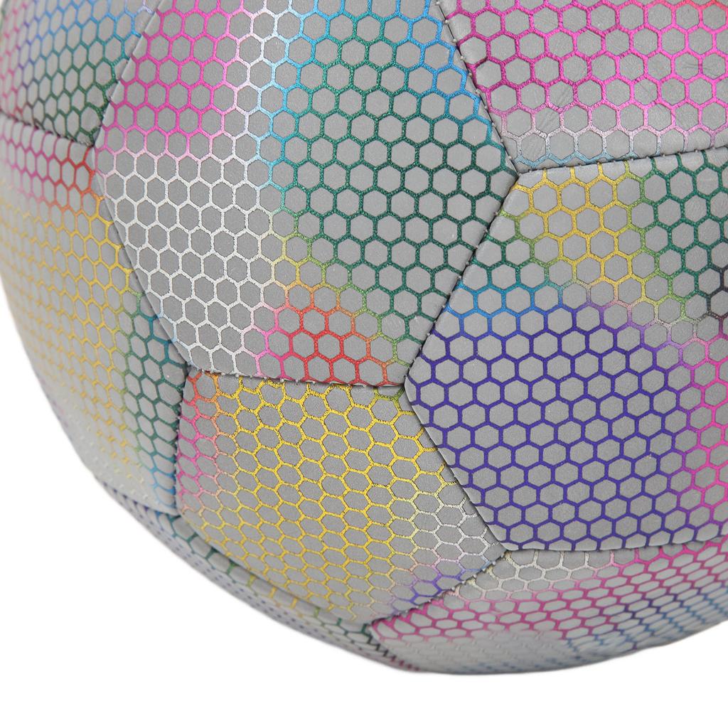 Soccer Ball PU Size 5 Light Color Reflective Glowing Soccer Ball for Night Games Training