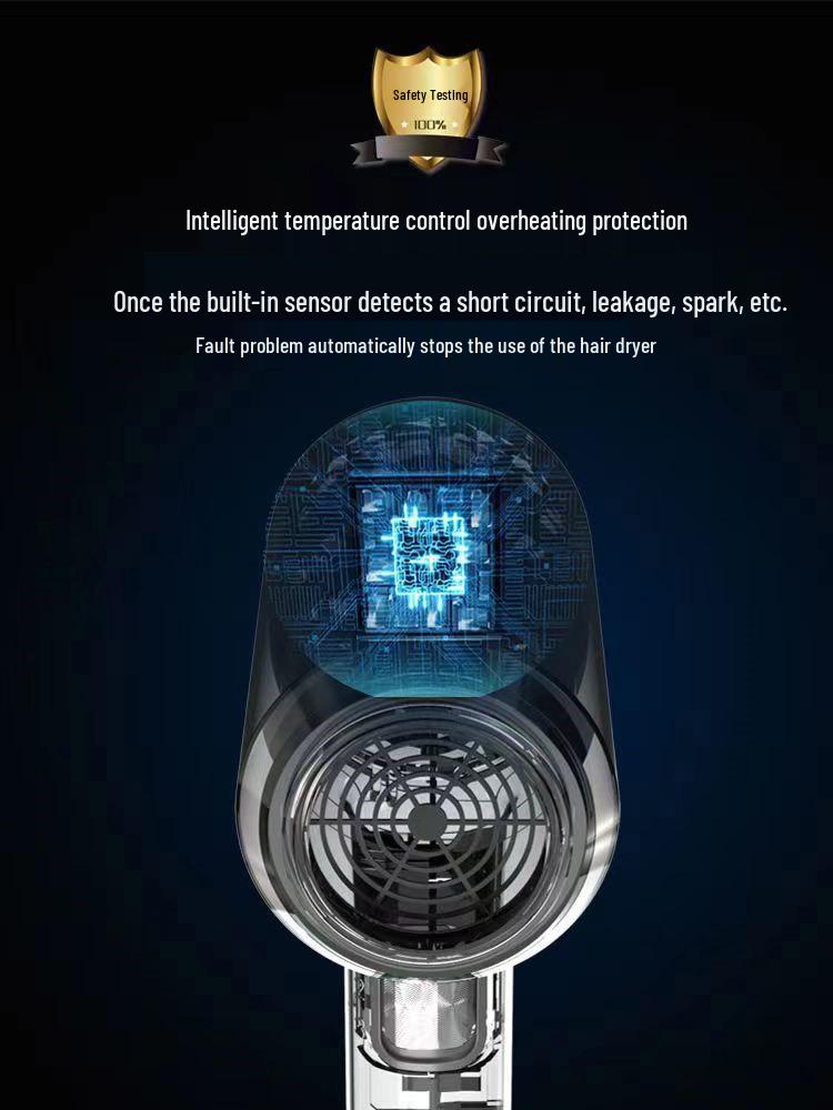 High-Speed Ionic Hair Dryer: Silent, Strong Wind, Quick-Dry, Constant Temperature, High Power for Household and Dormitory Use.