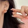 Luxury Enamel Maple Leaf Ear Clip for Women – No Piercing Required, Elegant 3D Design with High-End Feel and Mosquito Coil Holder Feature