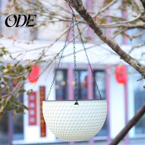 Hanging Pot Flower Basket Imitation Honeycomb Self Water Absorption Plant Hanger Waterproof Outdoor Resin for Garden