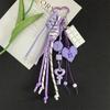 Y2k Acrylic Heart Keychain Hand-Woven Anti-Lost Braided Rope Key Chain Heart-shaped Macaron Color Bag Pendant Girls Gift